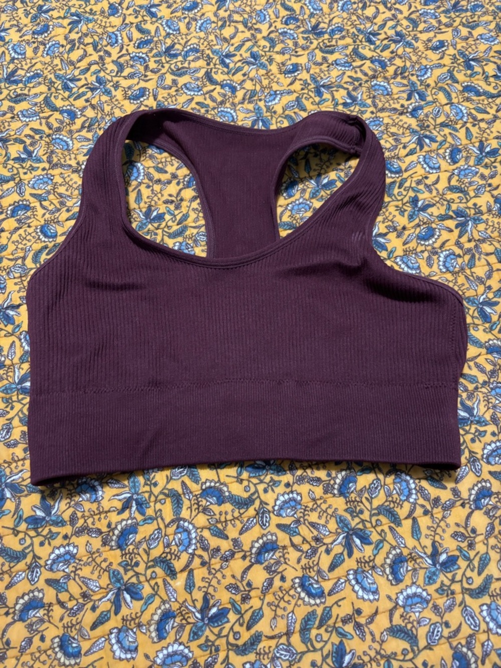 Aerie Plum Ribbed Racerback Sports Bra
